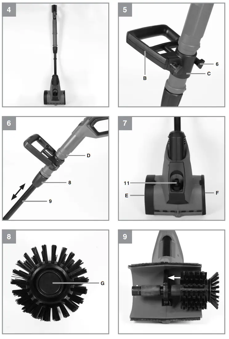 Cinhell PICOBELLA Solo Cordless Patio Surface Brush - fig 2