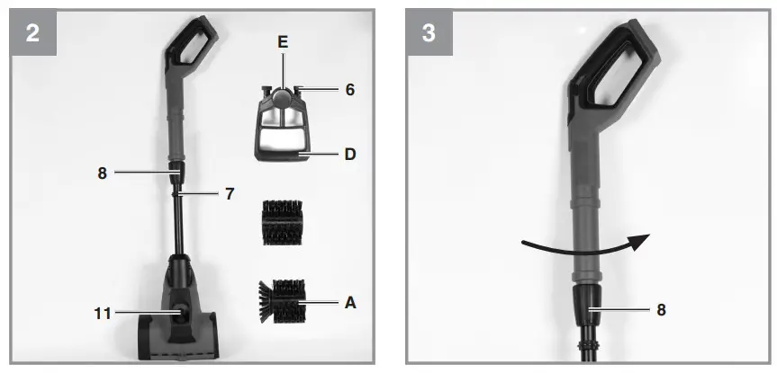 Cinhell PICOBELLA Solo Cordless Patio Surface Brush - fig