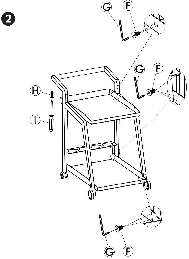 Wellis WB00381 Meridien Garden Armchair - Meridien rolling table 2
