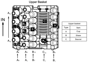 eurotech ED-DWF12PWHSS 60cm Freestanding Dishwasher - Upper
