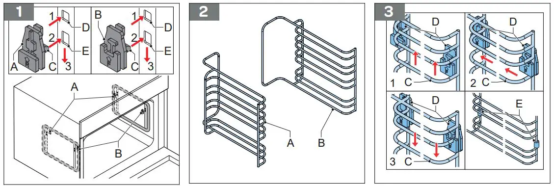 INVENTUM IMC6272BK Combi Magnetron Oven Instruction Manual - INSTALLING THE GUIDE RACKS