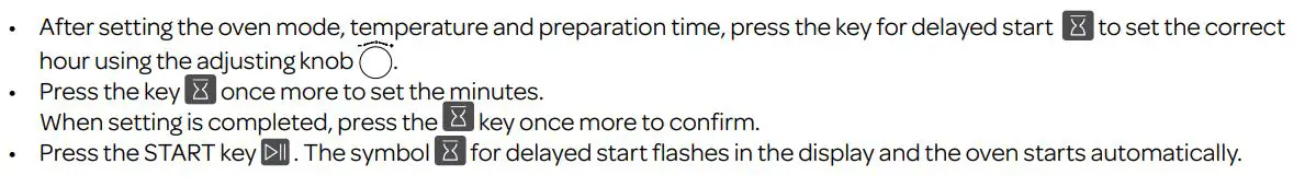 INVENTUM IMC6272BK Combi Magnetron Oven Instruction Manual - delayed start