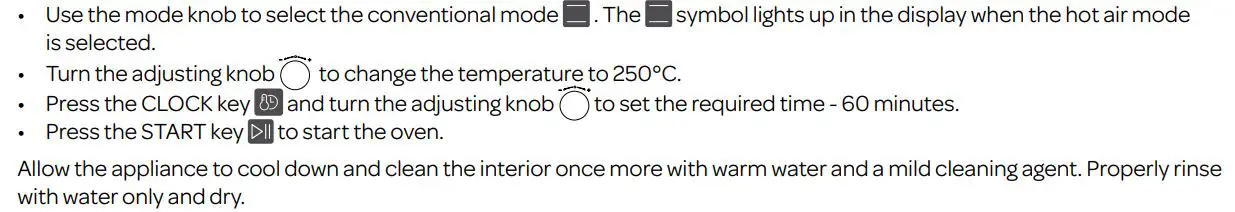 INVENTUM IMC6272BK Combi Magnetron Oven Instruction Manual - prior to first use