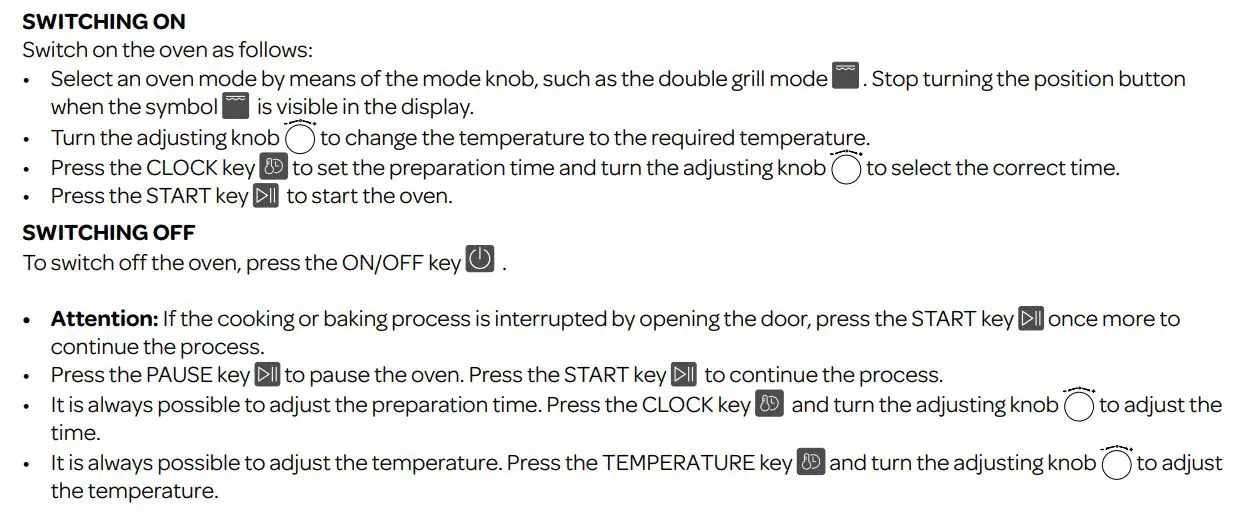 INVENTUM IMC6272BK Combi Magnetron Oven Instruction Manual - using the oven