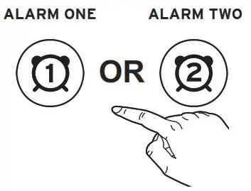 TIMEX TW500 Dual Alarm FM Clock Radio- Setting and Using Alarms 2