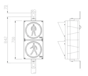 led led TP 300 Traffic Signal Light - Vertical view