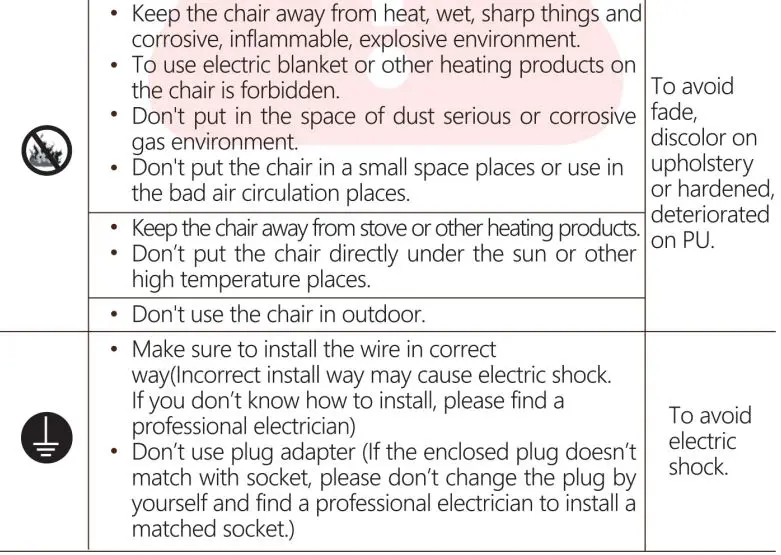 KAHUNA CHAIR HM5000 Massage Chair User Manual - Safety Instruction