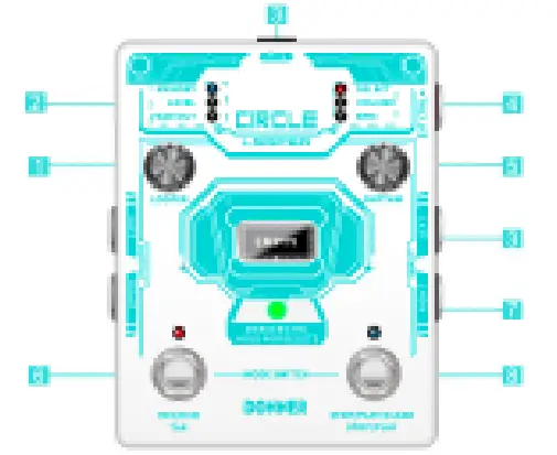 DONNER Double Footswitch Looper Pedal - overview
