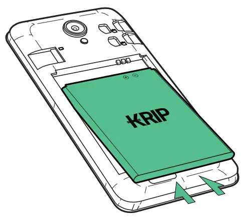 KRIP K5C Dual SIM Smartphone User Guide - Insert battery