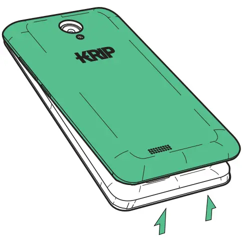 KRIP K5C Dual SIM Smartphone User Guide - Remove battery cover