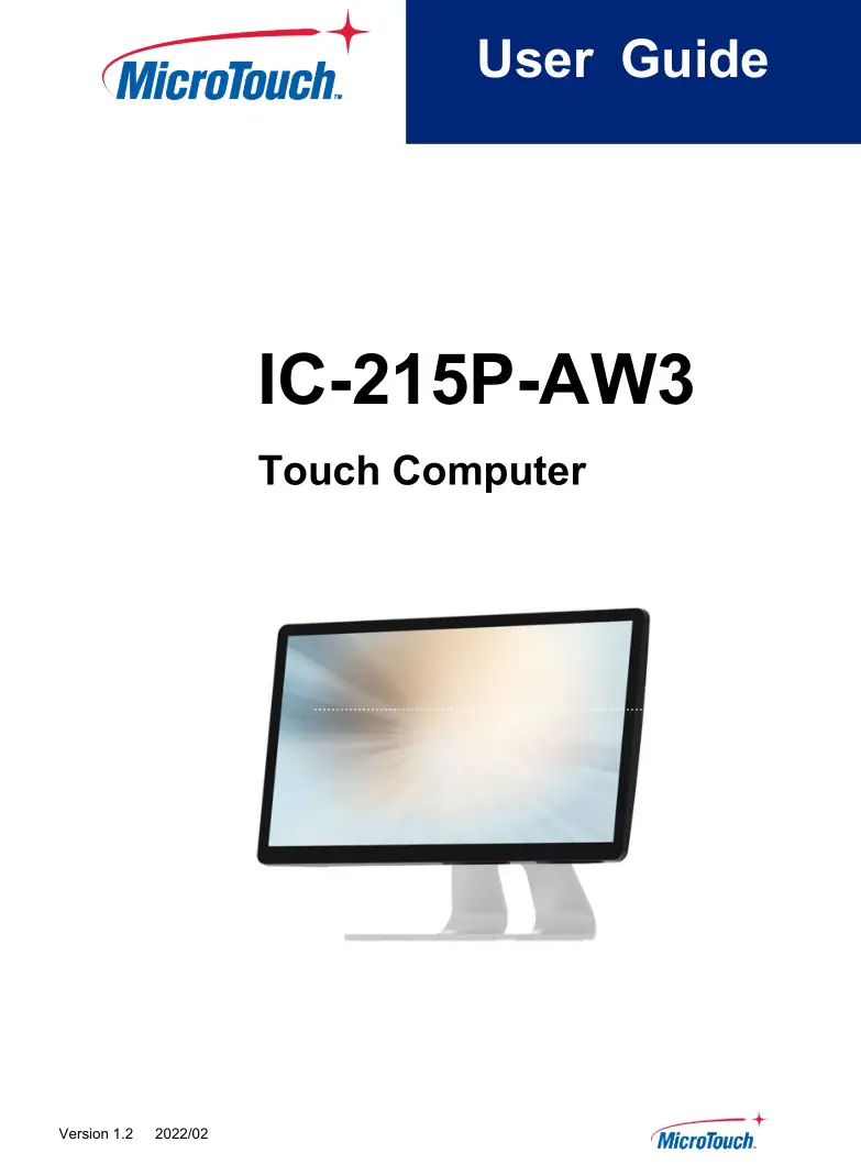 MicroTouch IC-215P-AW3 Touch Computer User Guide