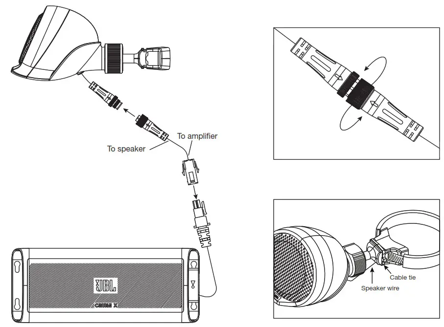 AUKEY Touch Control LED Lamp User Manual-CONNECTING THE SPEAKERS TO THE AMP
