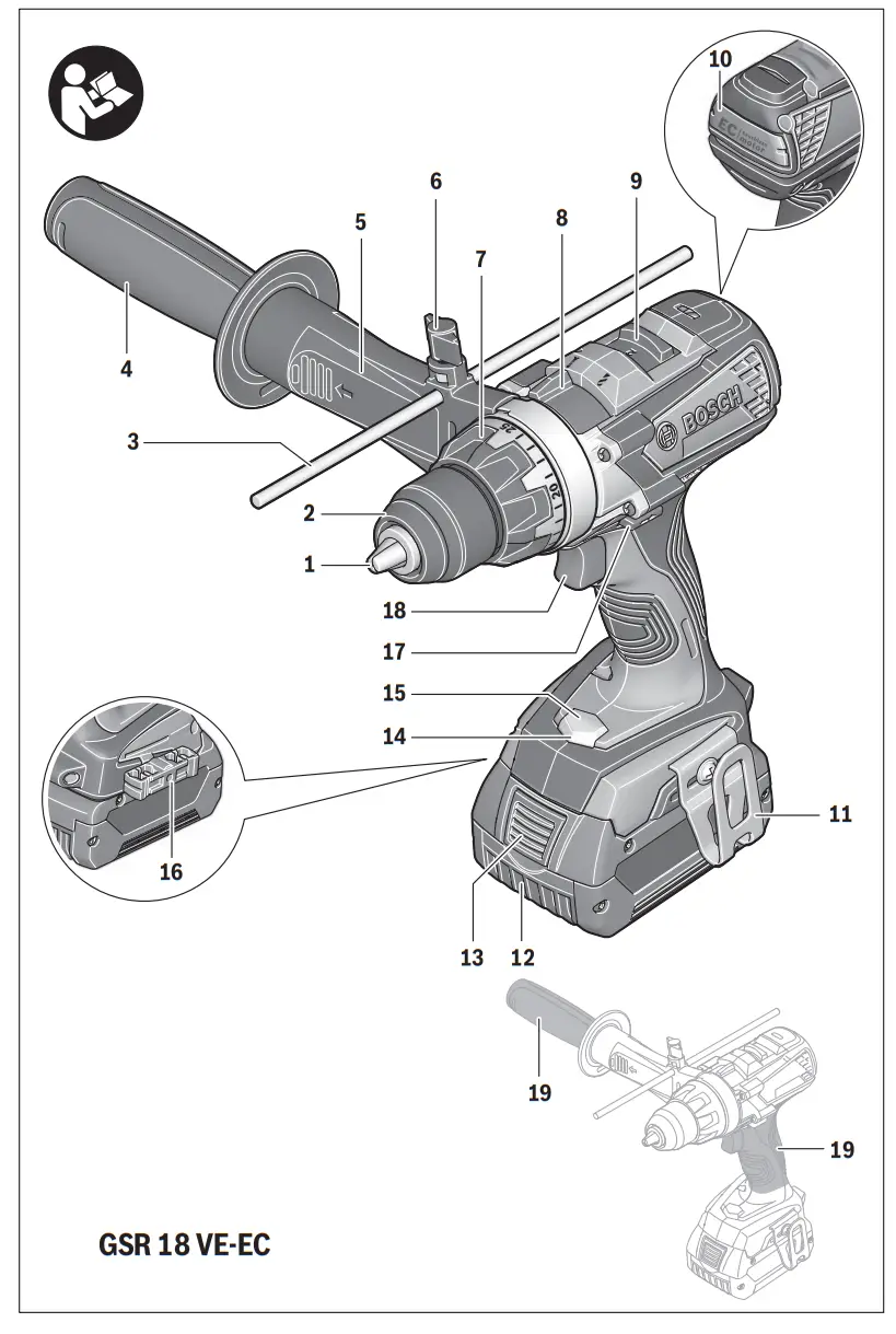 BOSCH GSR 18 VE EC Professional Cordless Drill - fig