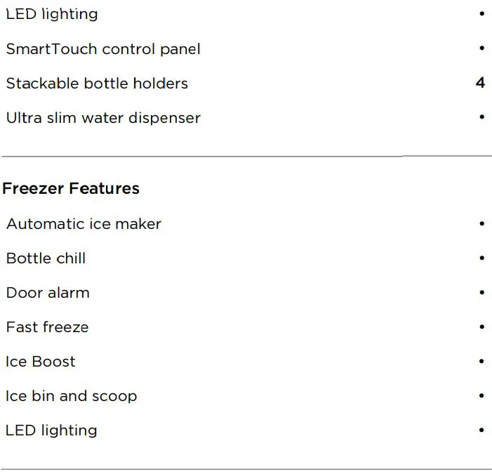 FISHER PAYKEL RF540ANUX5 90cm Freestanding French Door Refrigerator Freezer User Guide - SPECIFICATIONS