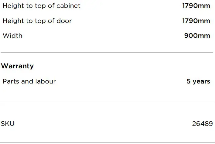 FISHER PAYKEL RF540ANUX5 90cm Freestanding French Door Refrigerator Freezer User Guide - SPECIFICATIONS
