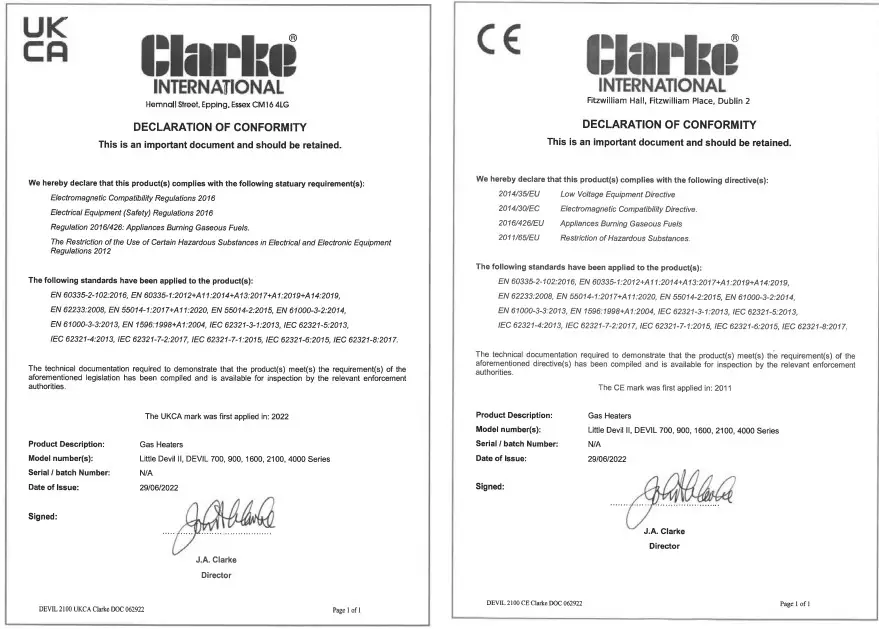 Clarke Devil 700 Propane Fired Space Heater i Figure 13