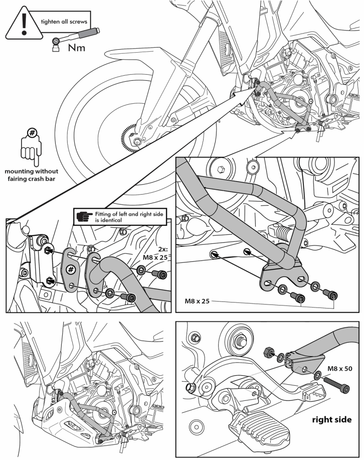 TOURATECH Engine Guard for Honda CRF1100L Africa Twin or CRF1100L Adventure Sports - honda1