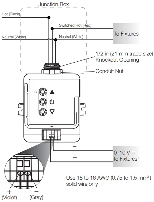 LUTRON LMJ-5T-DV-B RF Dimming Module with 0-10V Control-FIG2
