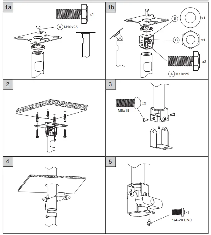 VISION TM-WEBCAM Telescopic Webcam Ceiling Mount