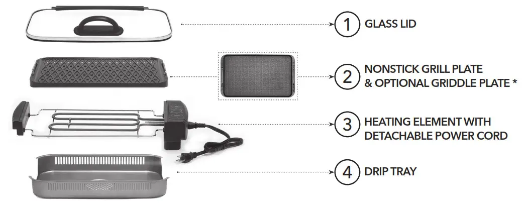 PowerXL PG-1500FDR Smokeless Grill PRO - Parts & Accessories 1