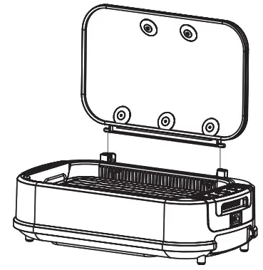 PowerXL PG-1500FDR Smokeless Grill PRO - Removable Glass Lid Assembly 2