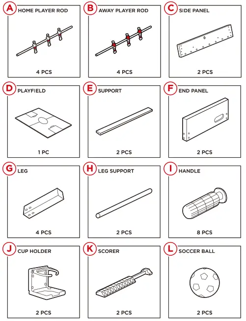 bcp SKY2603 Foosball Game Table - fig2