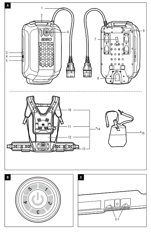 EGO BAX1500 Professional X Backpack Battery - fig
