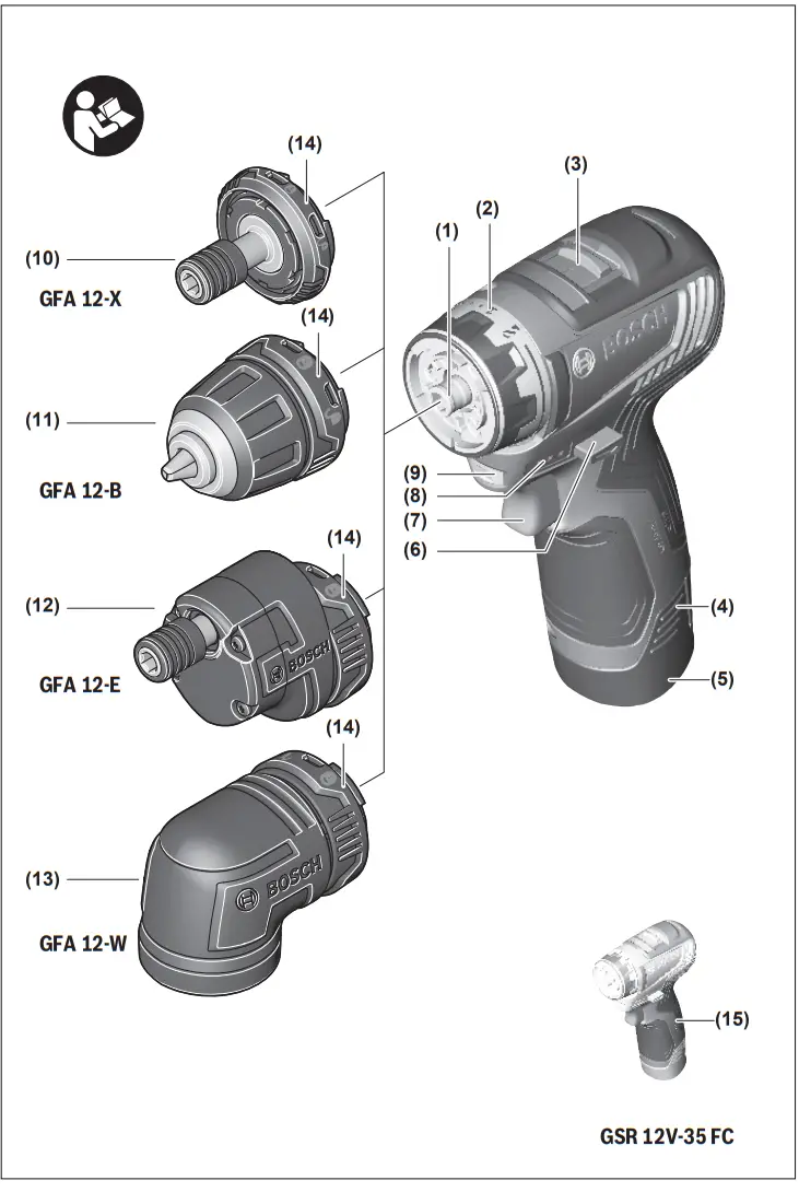 BOSCH GSR 12V-35 FC Professional Cordless Drill Driver - fig 1