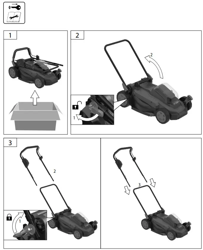 Gude RM 36 0 43 Cordless Lawn Mower - Assembly