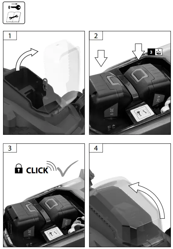 Gude RM 36 0 43 Cordless Lawn Mower - Battery