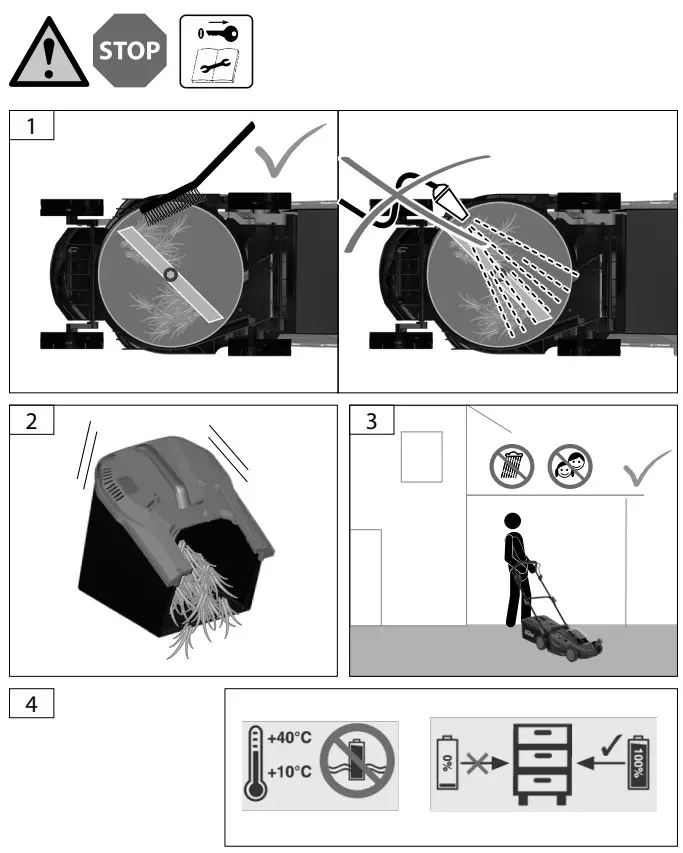 Gude RM 36 0 43 Cordless Lawn Mower - Maintenance