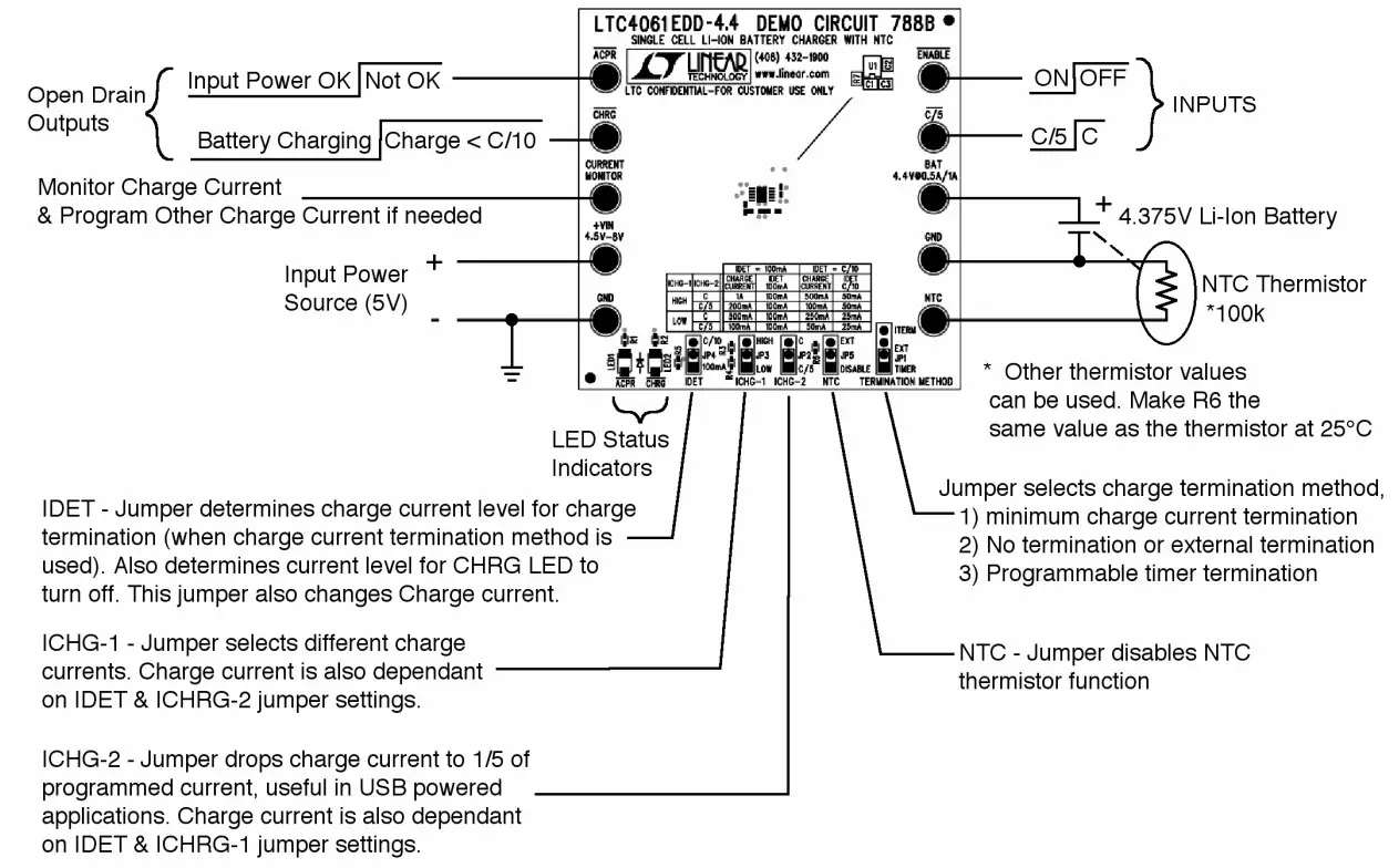 LINEAR TECHNOLOGY LTC4061 4 4 Single Cell Li Ion Battery Charger with Ntc - Circuit