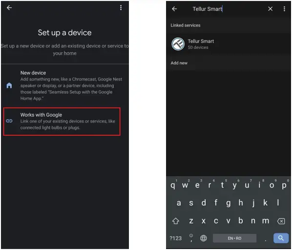 Link account in Home Control