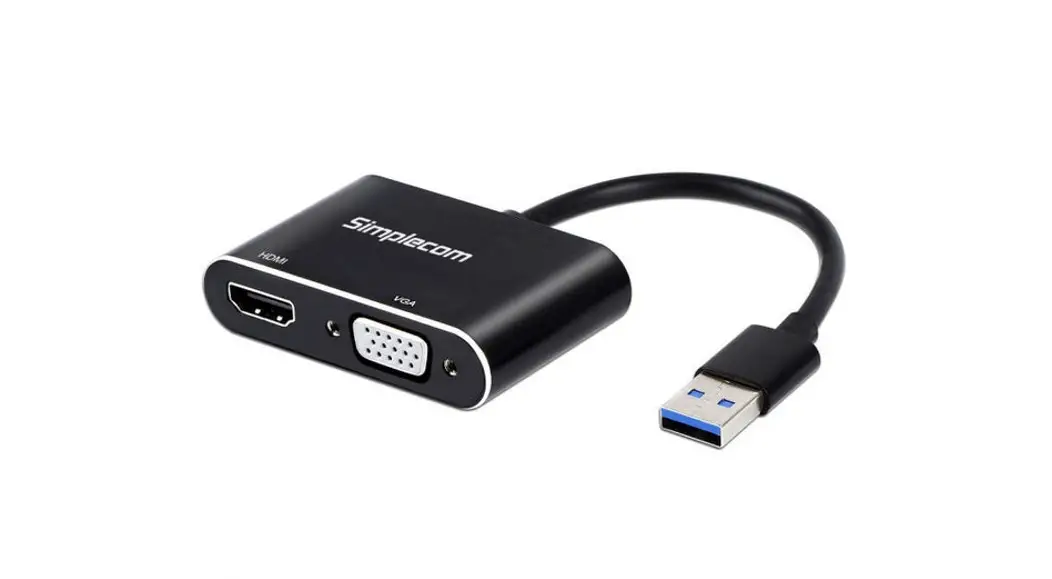 Simplecom Da316a Usb To Hdmi Plus Vga Adapter With 3.5mm Audio User Manual