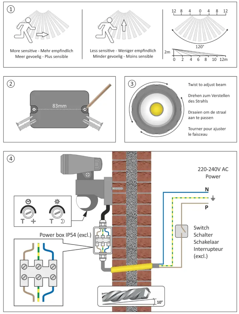 ELRO TWIN LEDSPOT 2x10W Motion Sensor - fig 1