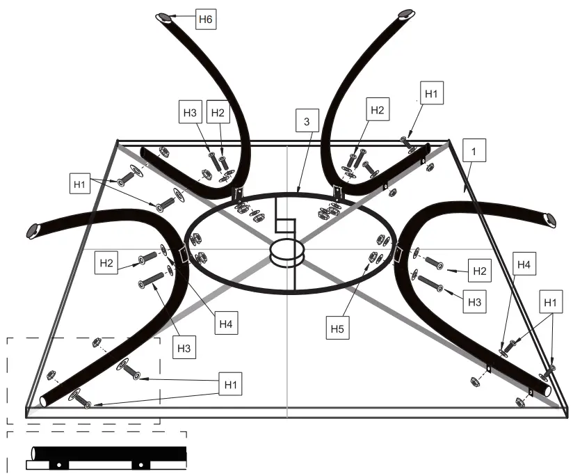 GLOBAL INDUSTRIAL Suare Steel Mesh Outdoor Cafe Table - Fig 1