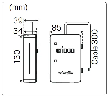hidealite 7910446 Q-Box Mini 3 Pole Linect Dimension