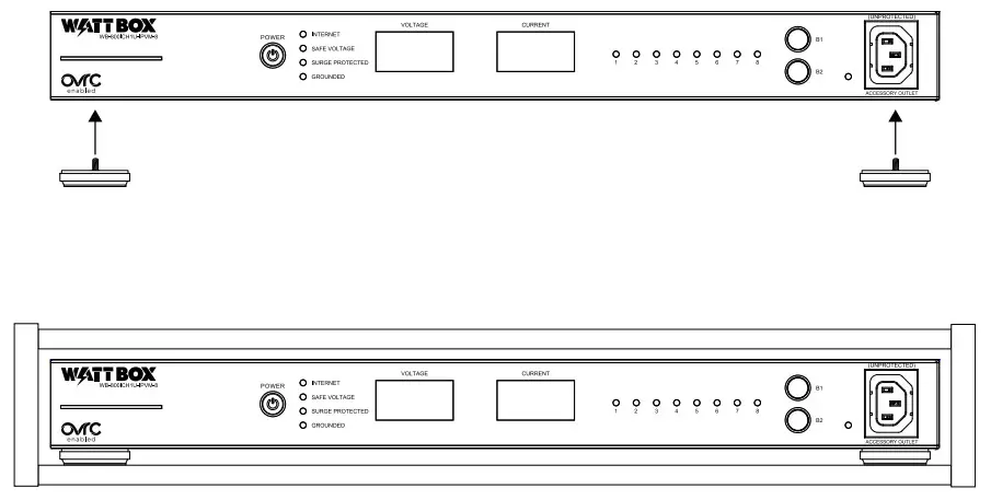 WATT BOX WB-800ICH1U-IPVM-8 1U Integrated Faceplate IP Power Conditioner - Cabinet Placement