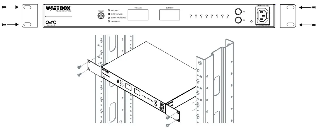 WATT BOX WB-800ICH1U-IPVM-8 1U Integrated Faceplate IP Power Conditioner - Rack Mounting