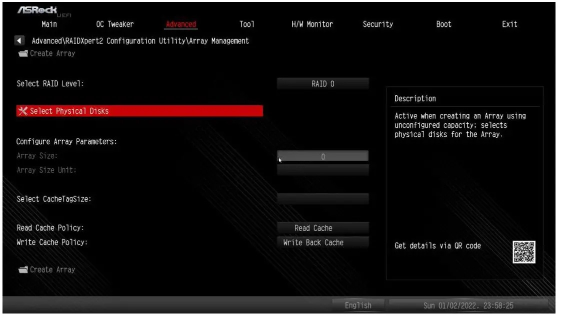 ASRock X670E Taichi Motherboard - Select “Select Physical Disks”.