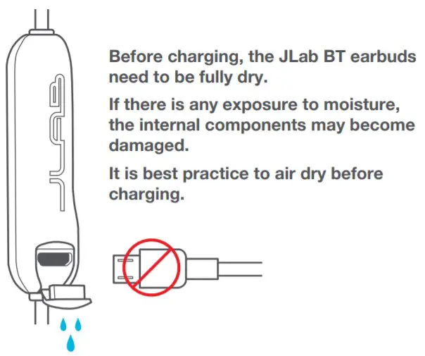 JLABAUDIO Bluetooth Earbuds - WARNINGb