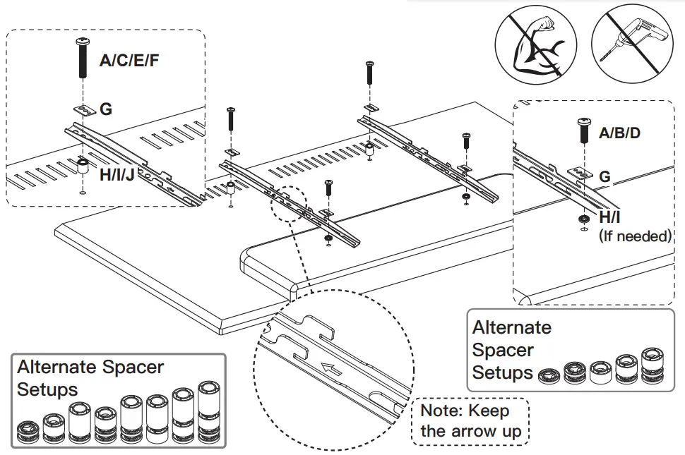 PERLESMITH PSTVS04 Universal Table Top TV Stand-Option C