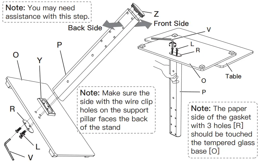 PERLESMITH PSTVS04 Universal Table Top TV Stand-Step 1-2