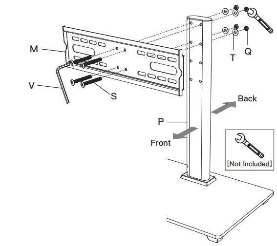 PERLESMITH PSTVS04 Universal Table Top TV Stand-Step 2 Connect the TV Plate2