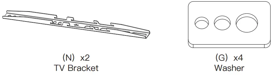 PERLESMITH PSTVS04 Universal Table Top TV Stand-Supplied Parts and Hardware for Step 4