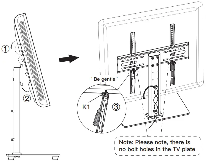 PERLESMITH PSTVS04 Universal Table Top TV Stand- touch the TV plat
