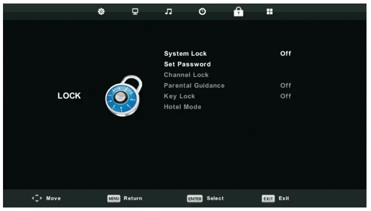 LOCK MENU