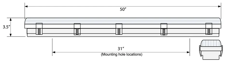 HomeSelects 6219 T-8 Vapor Tight Light - fixture1