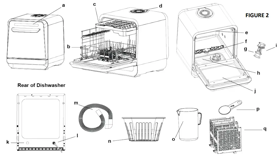 Magic Chef MCSCD3W 18 Inch White Countertop Full Console Dishwasher - FIGURE 2