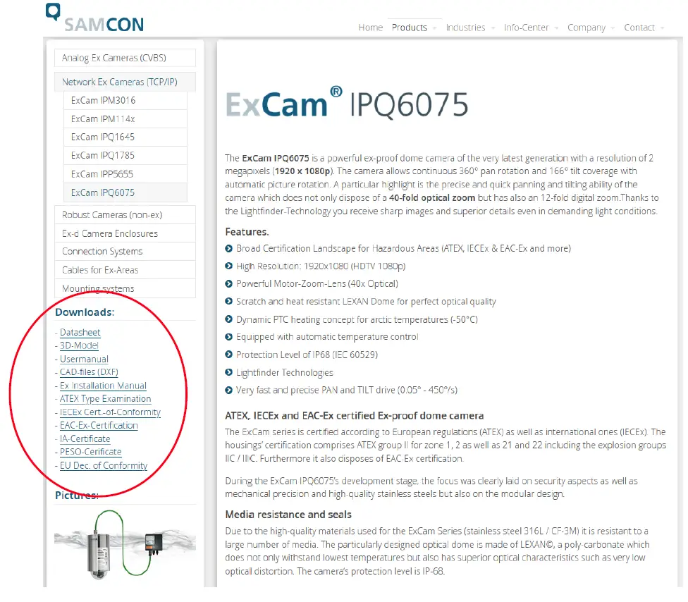 SAMCON-ExCam-IPQ6075-Ex-proof-Dome-Camera- (26)